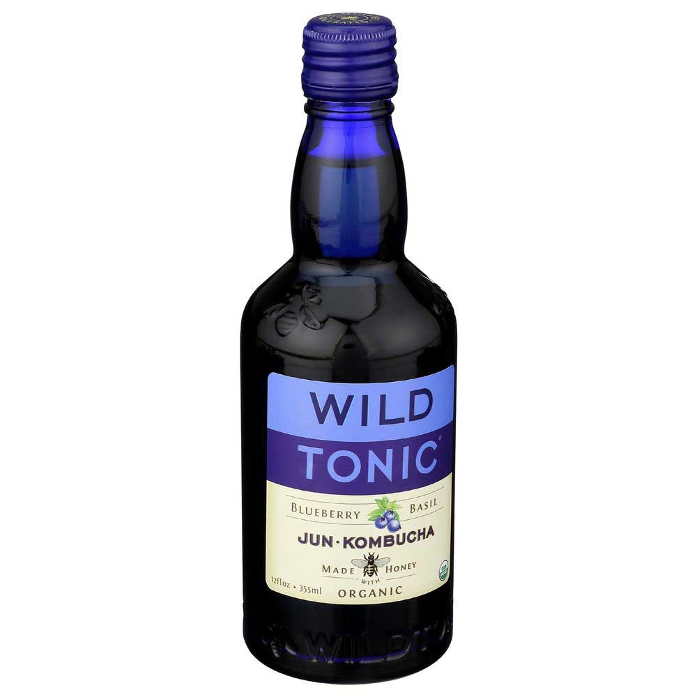 Wild Tonic Organic Blueberry Basil Jun Kombucha, 12 Fluid Ounce -- 12 Per Case