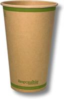 Responsible Products Tree-Less Natural Kraft Compostable Paper Hot Cup, 16 Ounce Capacity -- 1000 per case