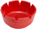 Winco Plastic Red Ashtray, 4 inch Dia. -- 12 per case