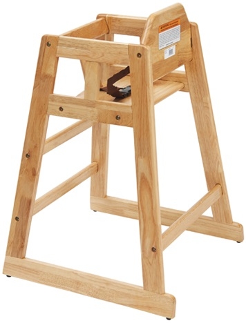 Winco Assembled Natural Wooden High Chair -- 2 Per Case