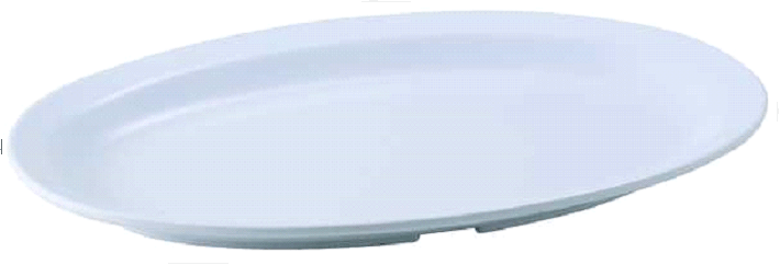 Winco White Melamine Narrow Rim Oval Platter, 11.5 x 8 inch -- 12 per case