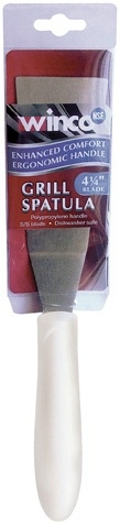 Winco Offset Grill Spatula with White Polypropylene Handle, 4 1/4 x 2 3/16 inch Blade