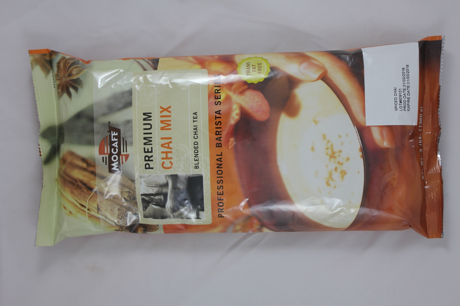 Mocafe Barista Pro Vanilla Chai Mix, 3 Pound Bag -- 4 per case.