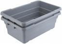 Winco Gray Nesting Lug Box, 24 x 15 x 8 inch -- 12 per case
