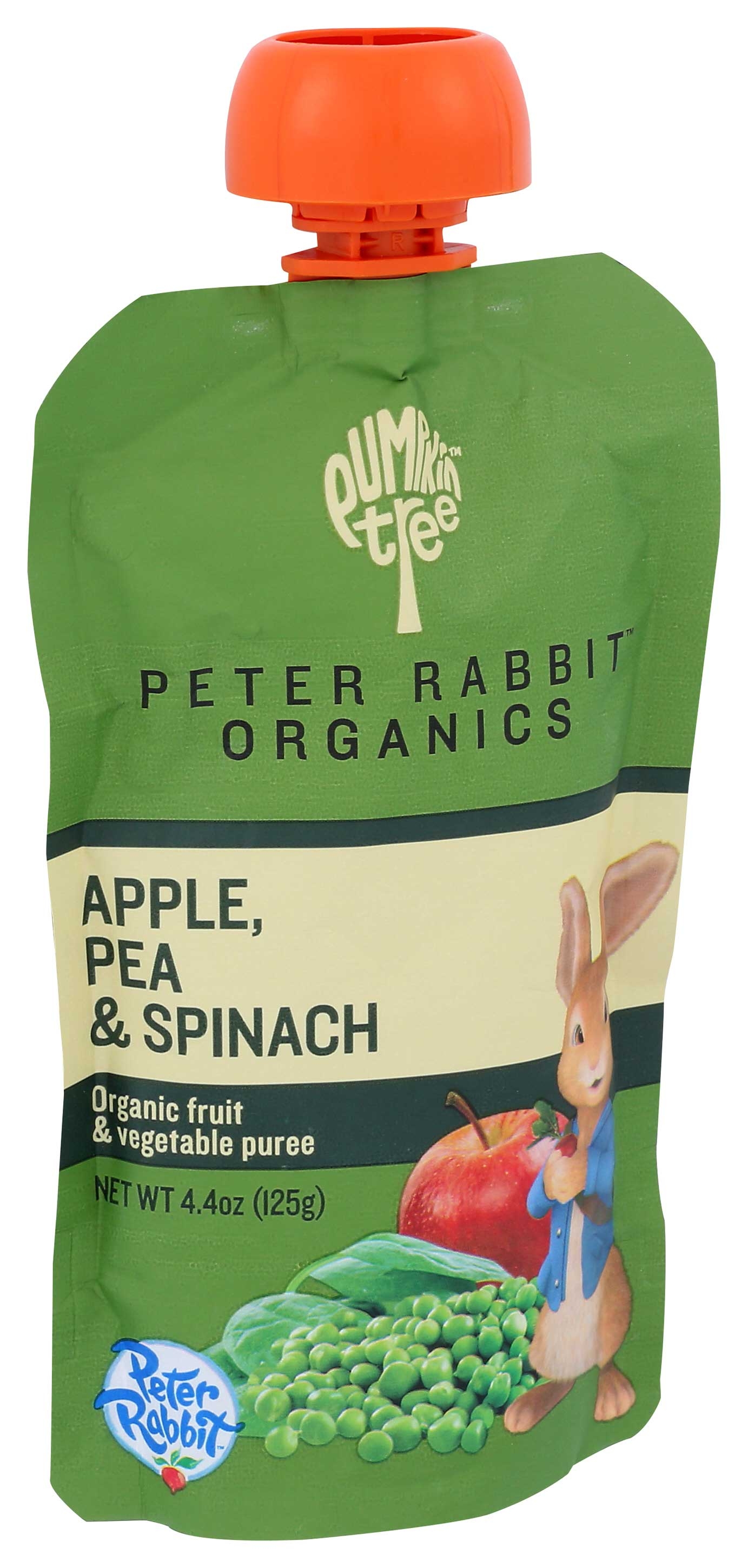 Peter Rabbit Organics Pea Spinach And Apple Puree Baby Snack, 4.4 Ounce -- 10 Per Case