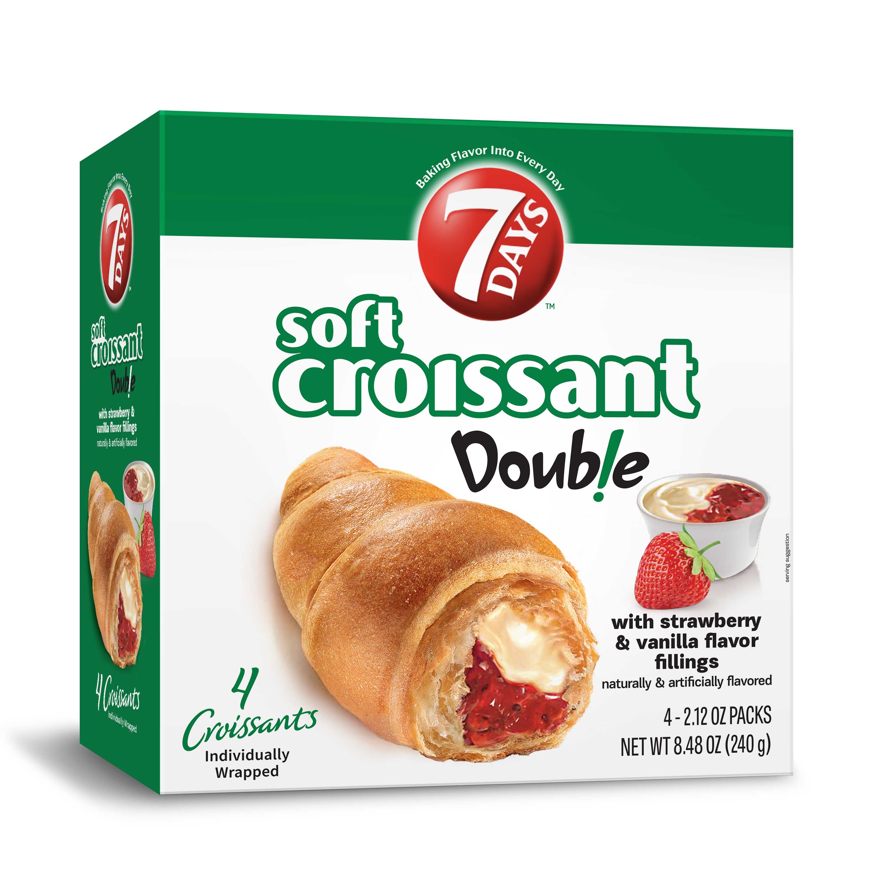 7 Days Strawberry Vanilla Croissant - Multipack, 8.48 Ounce -- 4 per case
