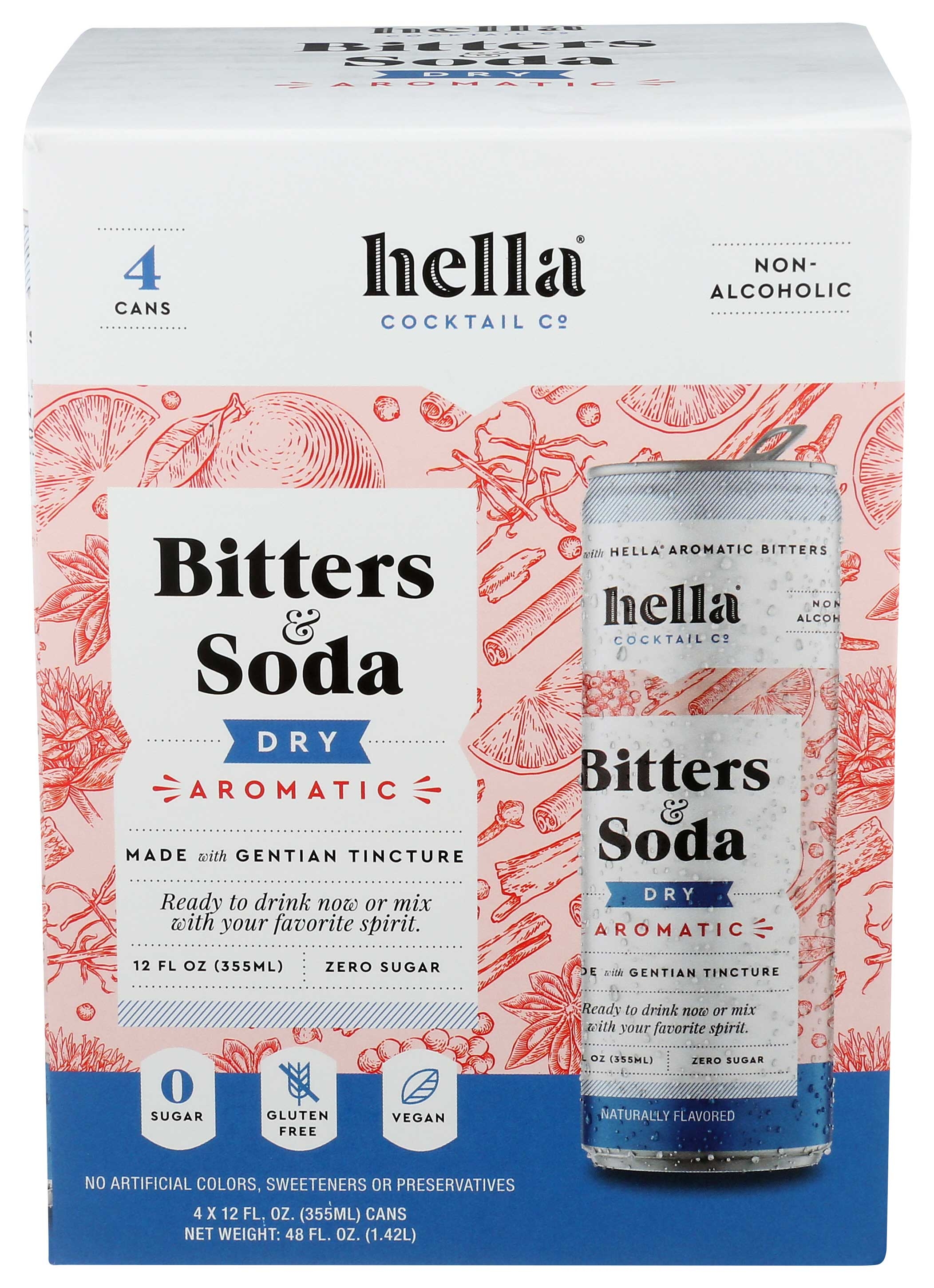 Hella Dry Aromatic Bitters and Soda, 12 Fluid Ounce -- 24 per case