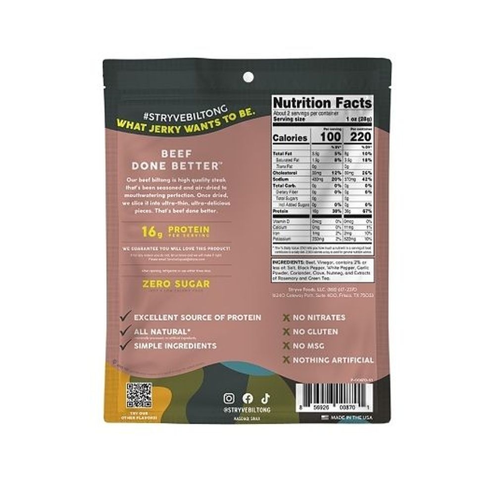 Stryve Peppered Sliced Steak, 2.25 Ounce - 8 per case