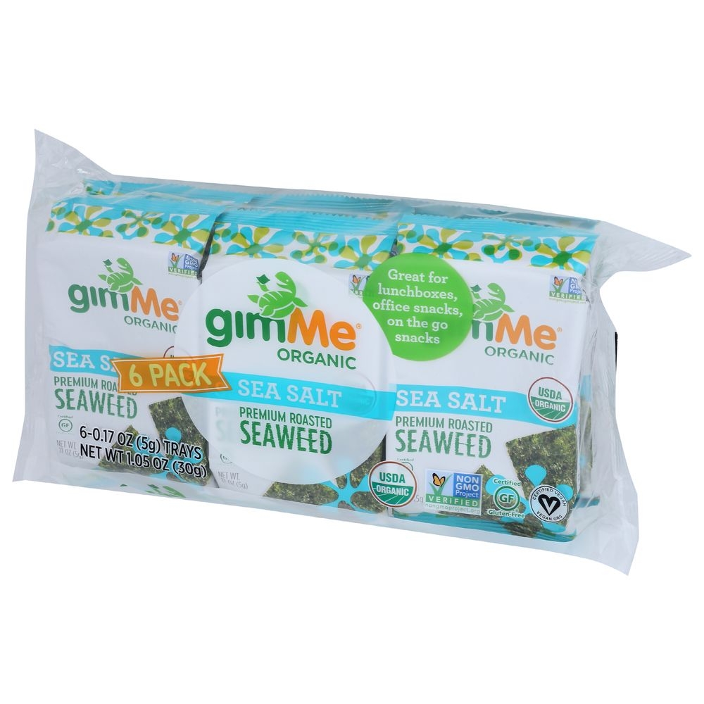 Gimme Organic Sea Salt Seaweed Snack, 6 count per pack -- 8 per case.