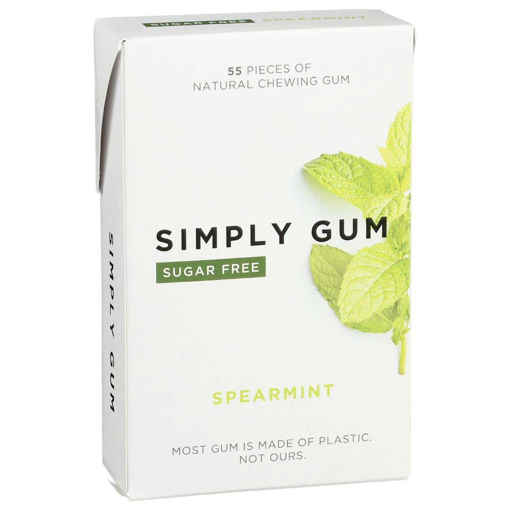 Simply Gum Sugar Free Spearmint Chewing Gum, 55 Count -- 6 Per Case