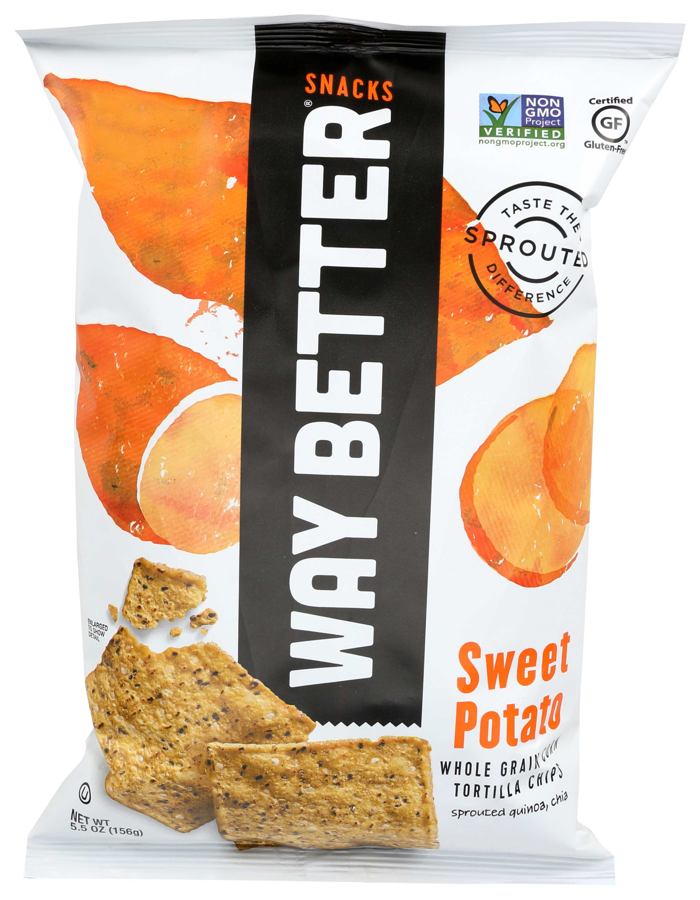 Way Better Snacks Simply Sweet Potato Tortilla Chips, 5.5 Ounce -- 12 per case.