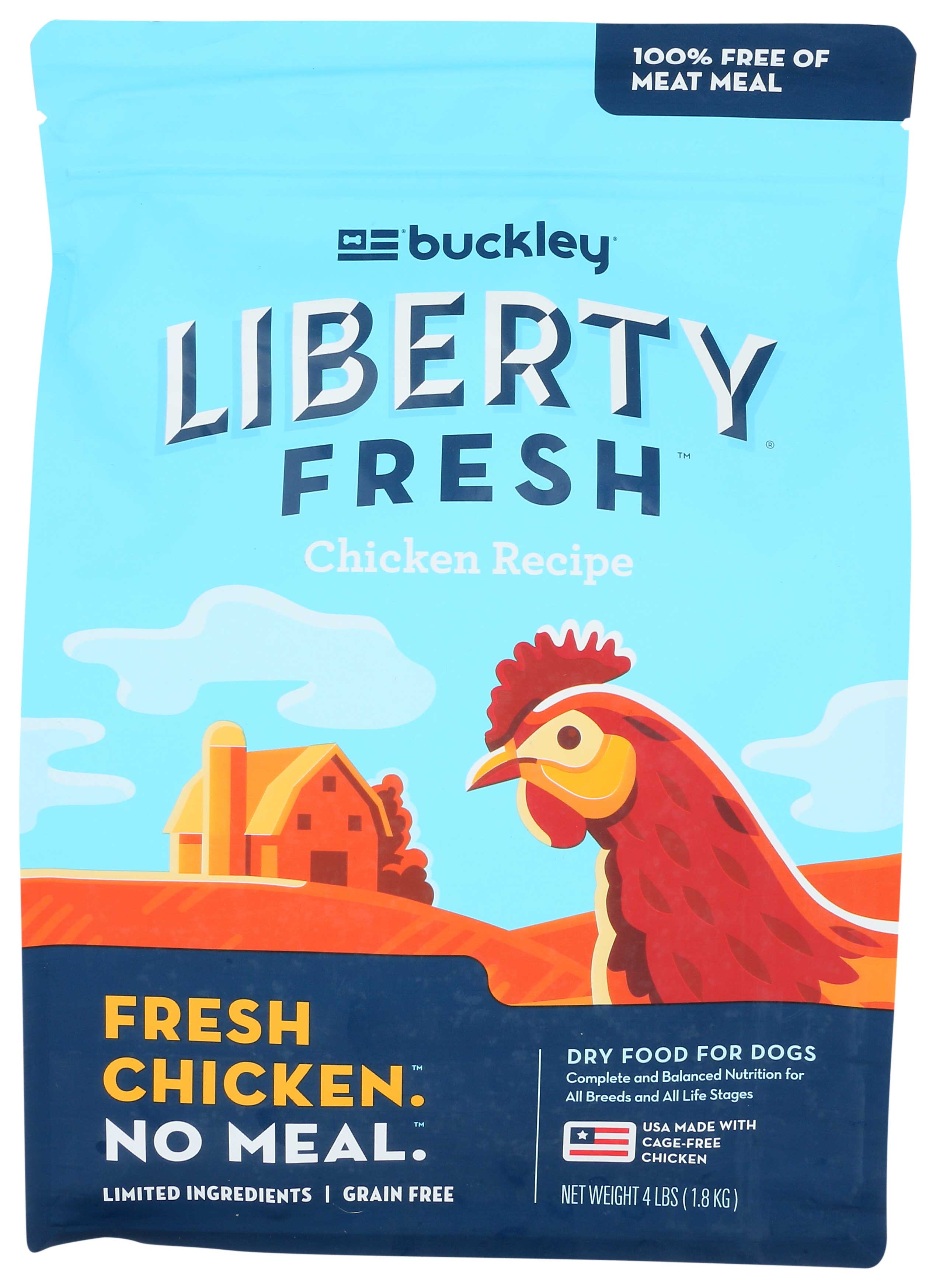 Buckley Liberty Fresh Grain Free Chicken Recipe Dry Dog Food, 4 Pound -- 6 Per Case