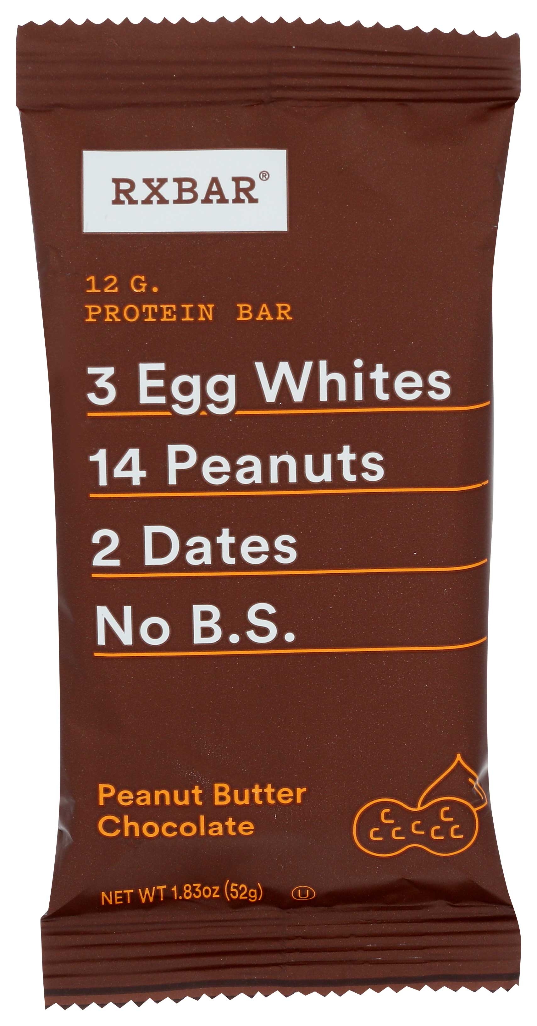 Rx Bar Peanut Butter Chocolate Protein Bar, 1.83 Ounce -- 12 per case.