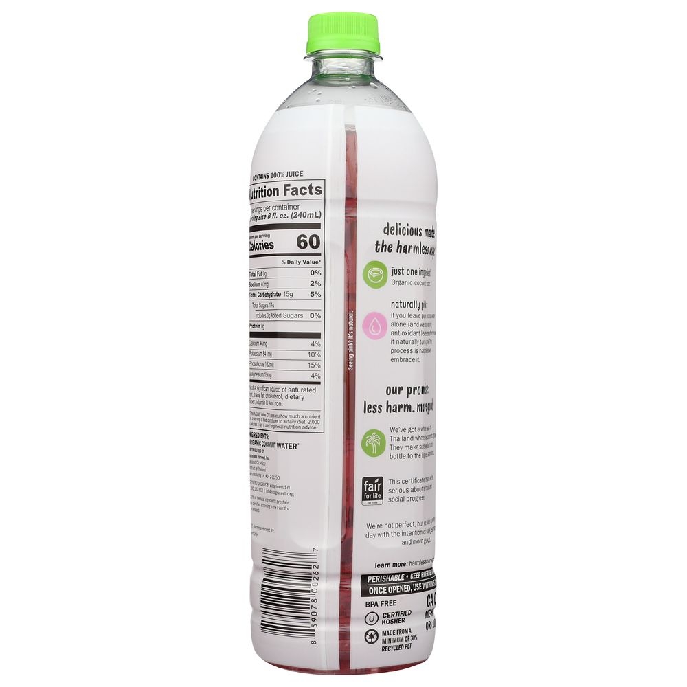Harmless Harvest Organic Coconut Water, 32 Fluid Ounce -- 6 Per Case