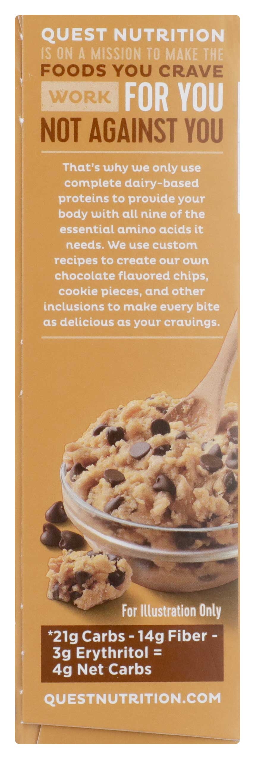 Quest Chocolate Chip Cookie Dough Protein Bar, 2.12 Ounce -- 12 per case.