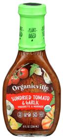 OrganicVille Organic Sun Dried Tomato and Garlic Vinaigrette, 8 Ounce -- 6 per case.