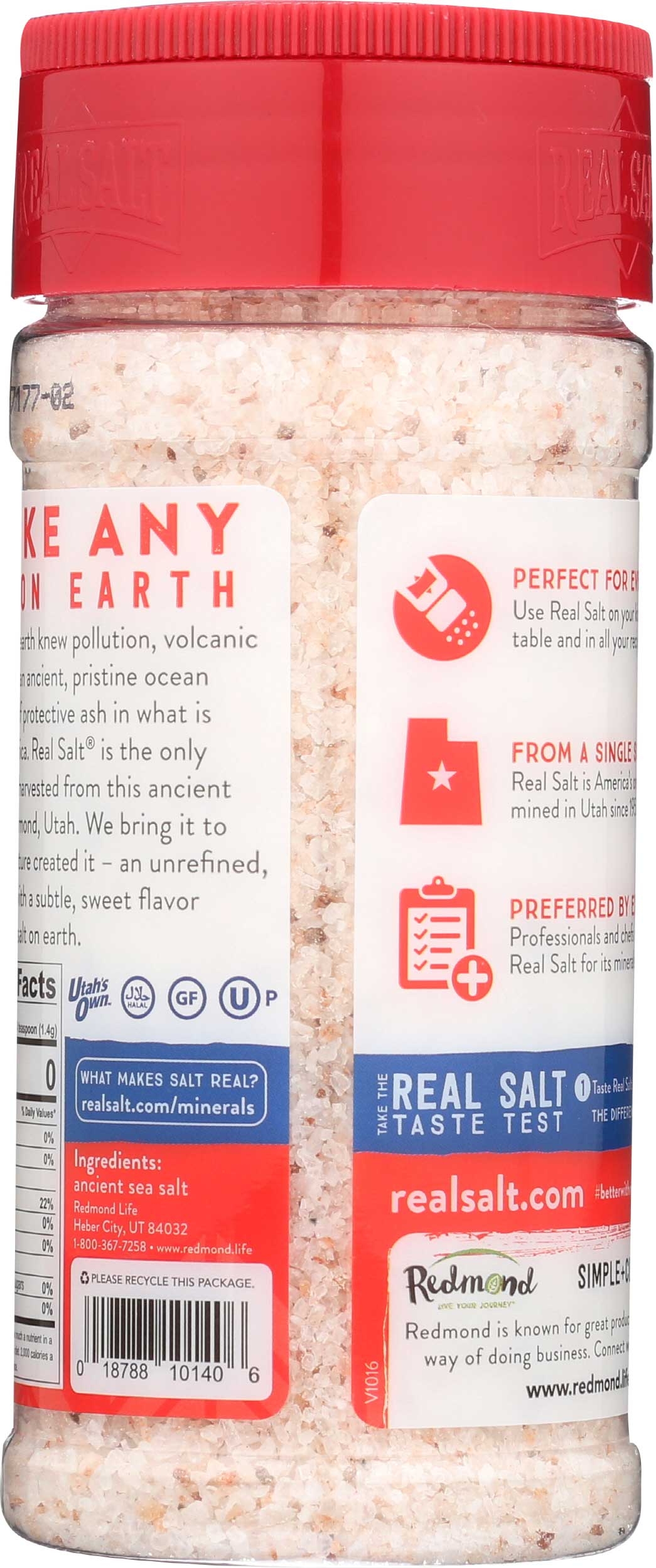 Redmond Real Salt Ancient Kosher Salt, 10 Ounce Shaker -- 6 per case