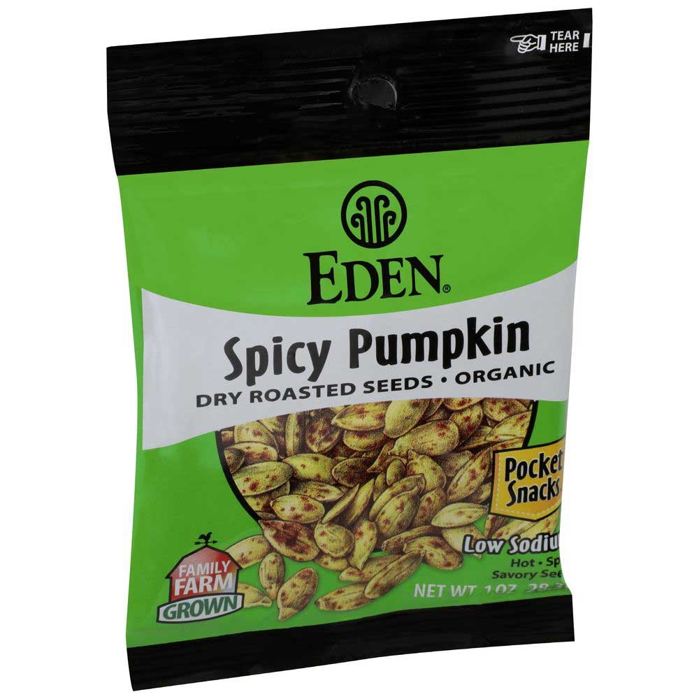 Eden Foods Organic Dry Roasted Spicy Pumpkin Seeds, 1 Ounce -- 12 per case.