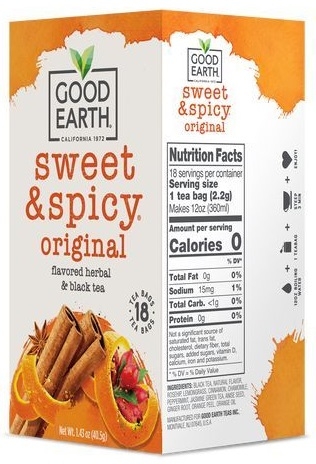 Good Earth Original Sweet and Spicy Blend Herbal Tea, 18 tea bags -- 6 per case