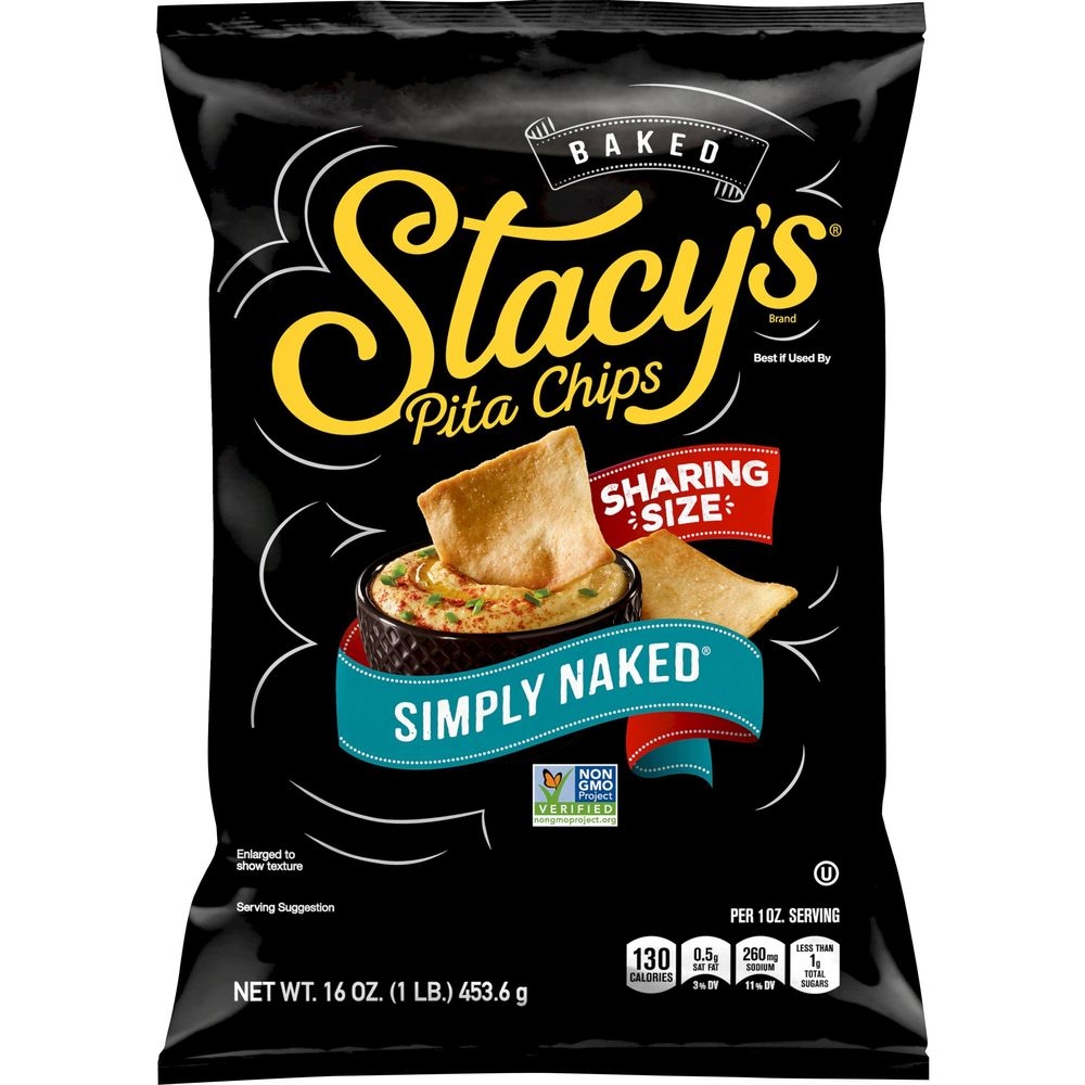Stacys Simply Naked Baked Pita Chips - Sharing Size, 16 Ounce -- 6 per case