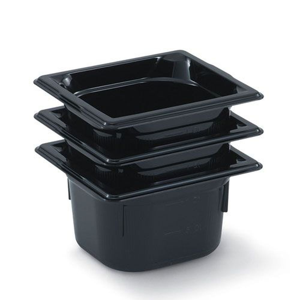 Vollrath 9066420 Super Pan High Temperature Plastic Black Sixth Size Pan, 6 Inch Deep
