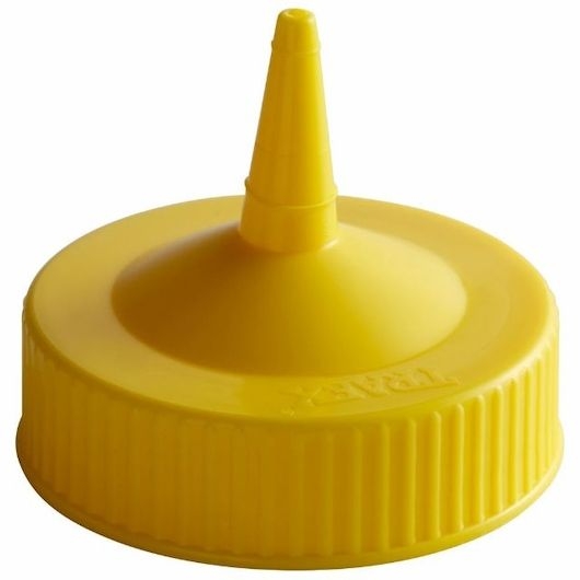 Traex Yellow Lid Widemouth Squeeze Dispenser Cap -- 12 Per Case