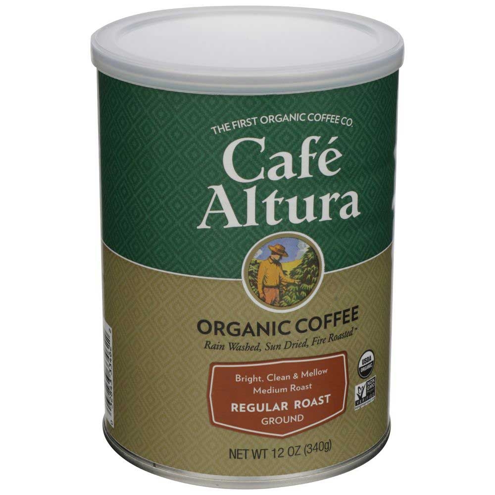 Cafe Altura Organic Regular Roast Ground Coffee, 12 Ounce -- 6 per case.