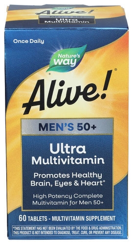 Nature's Way Alive Once Daily Mens 50 Plus Ultra Potency Multi Vitamin Tablet, 60 Count