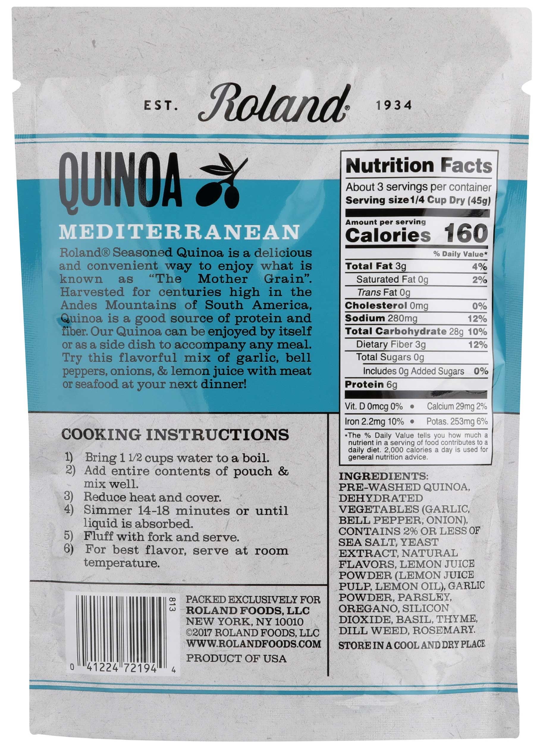 Roland Mediterranean Quinoa, 5.46 Ounce -- 6 Per Case