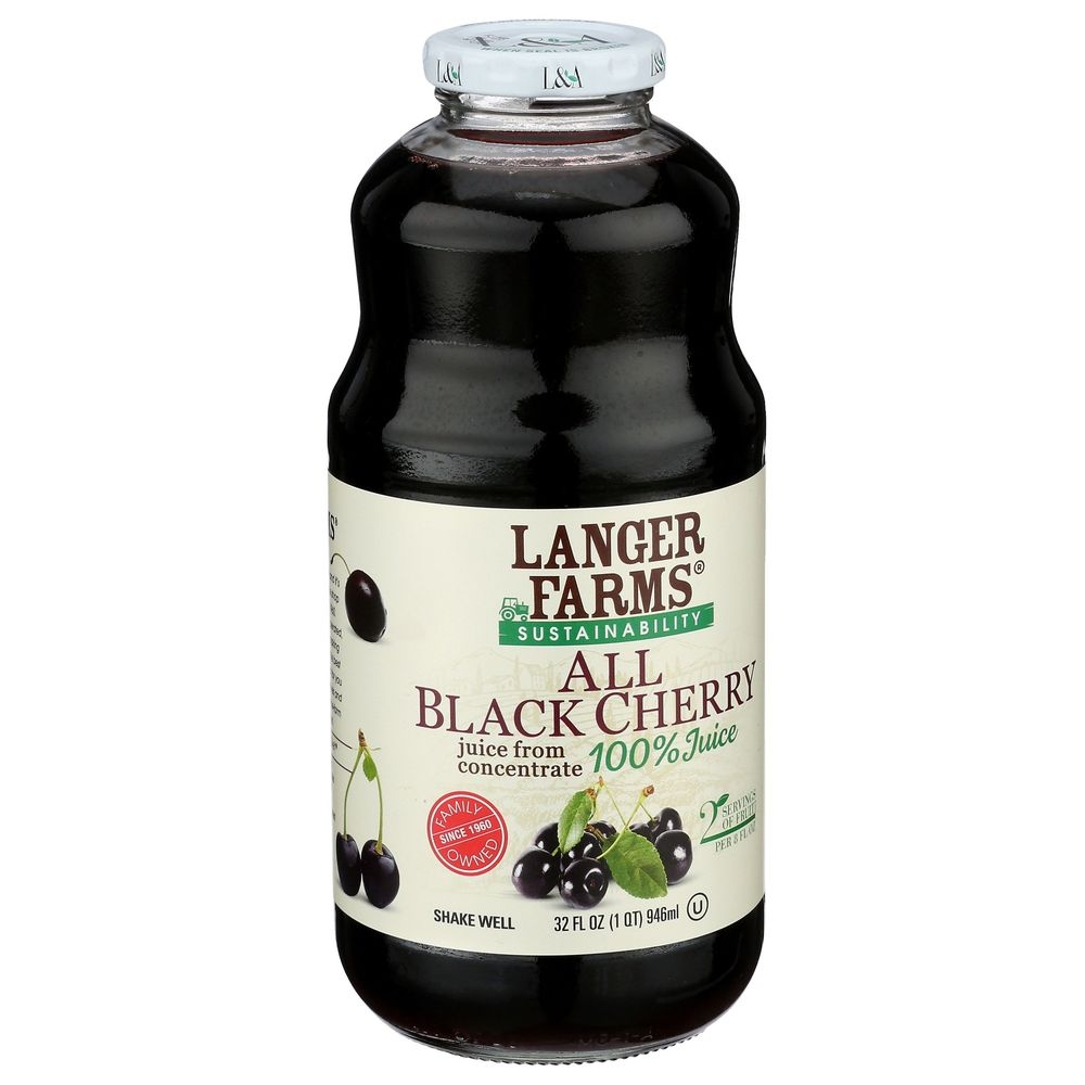 Langers Farms All Black Cherry Juice, 32 Fluid Ounce -- 6 Per Case