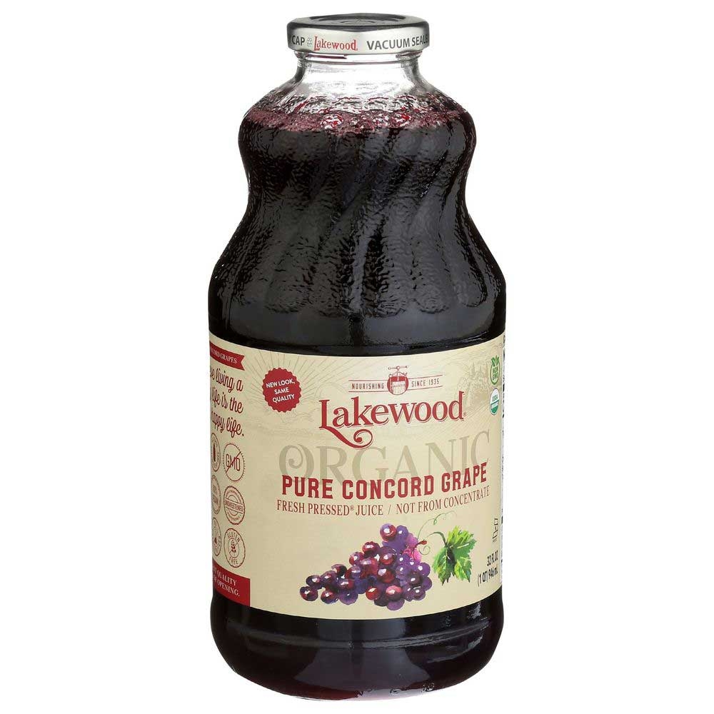 Lakewood Organic Pure Concord Grape Juice, 32 Fluid Ounce -- 6 Per Case