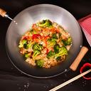 Joyce Chen Classic Series Carbon Steel Flat Bottom Wok with Birch Handles, 14 inch