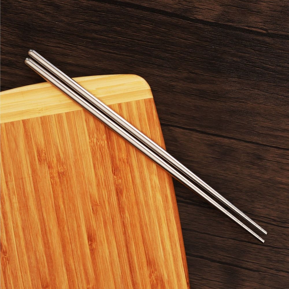 Joyce Chen Reusable Stainless Steel Metal Chopsticks Set, 5 Pair