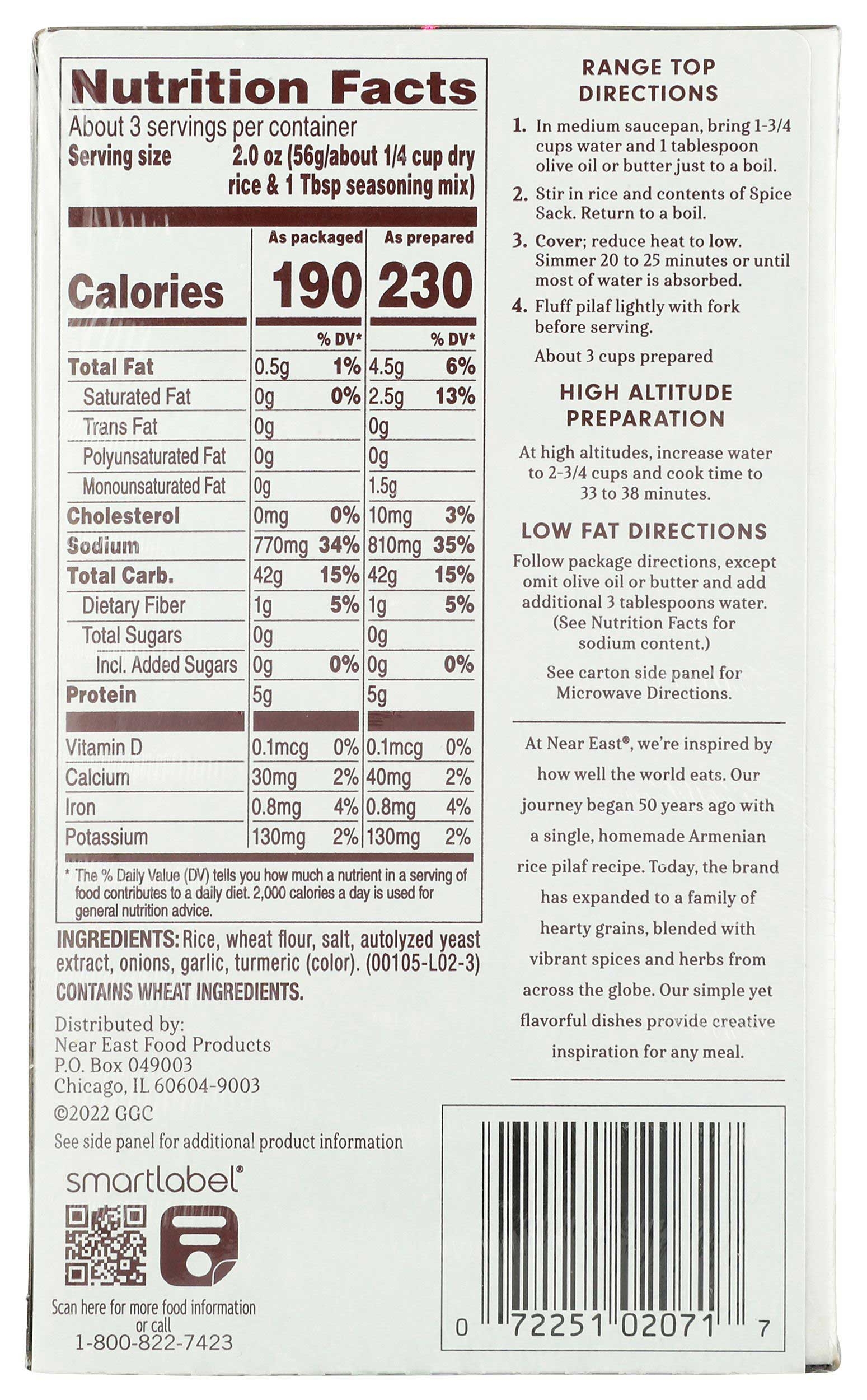 Near East Original Rice Pilaf Mix, 6.09 Ounce -- 12 Per Case