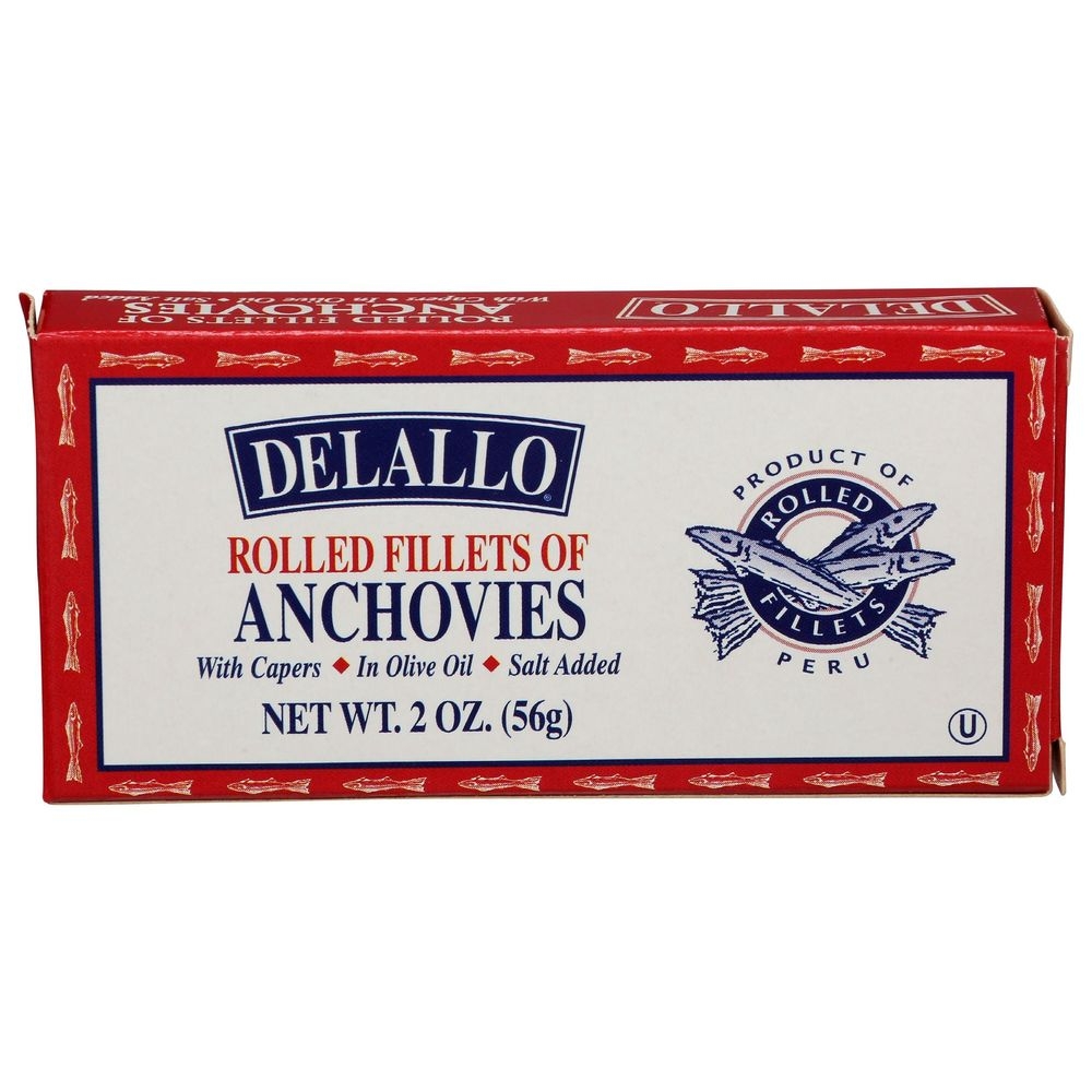 Delallo Anchovies with Capers, 2 Ounce -- 25 per case