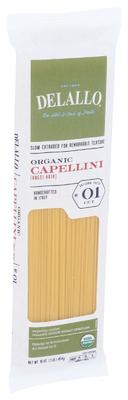 Delallo Organic Capellini Pasta, 1 Pound -- 16 per case