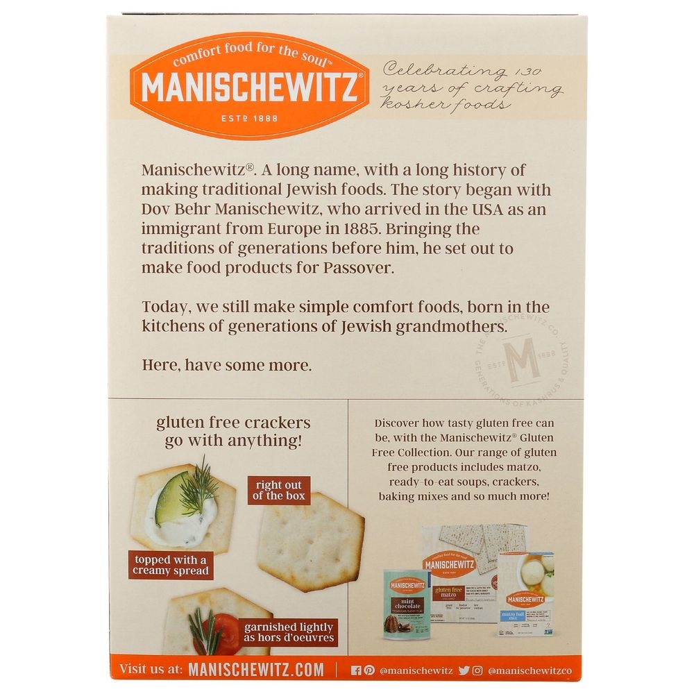 Manischewitz Gluten Free Crackers, 8 Ounce -- 12 Per Case