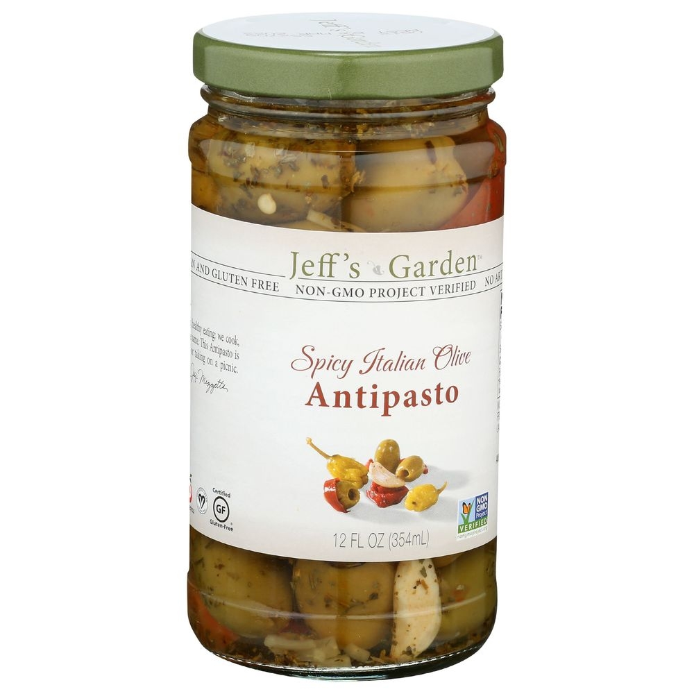 Jeffs Garden Spicy Italian Olive Antipasto, 12 Ounce -- 6 per case