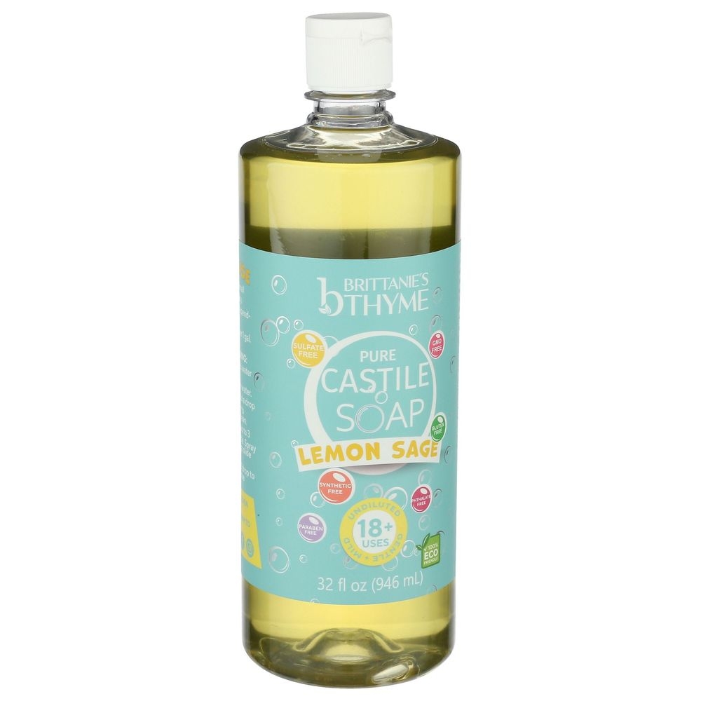 Brittanie's Thyme Lemon Sage Pure Castile Liquid Soap, 32 Fluid Ounce