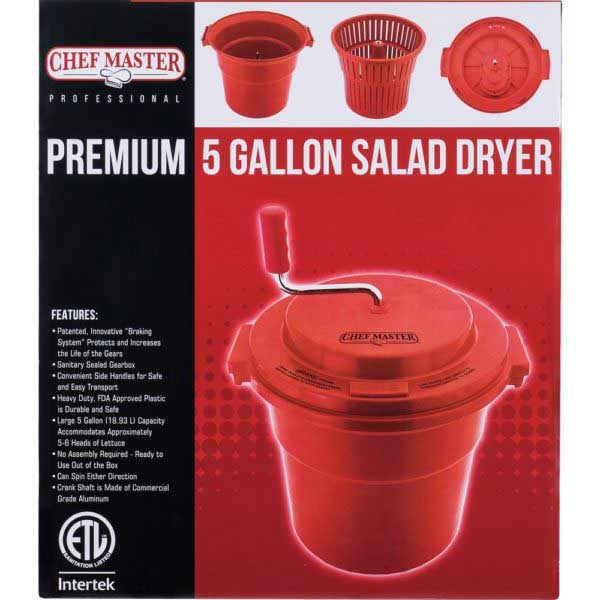 Chef-Master Premium Salad Dryer, 5 Gallon Capacity