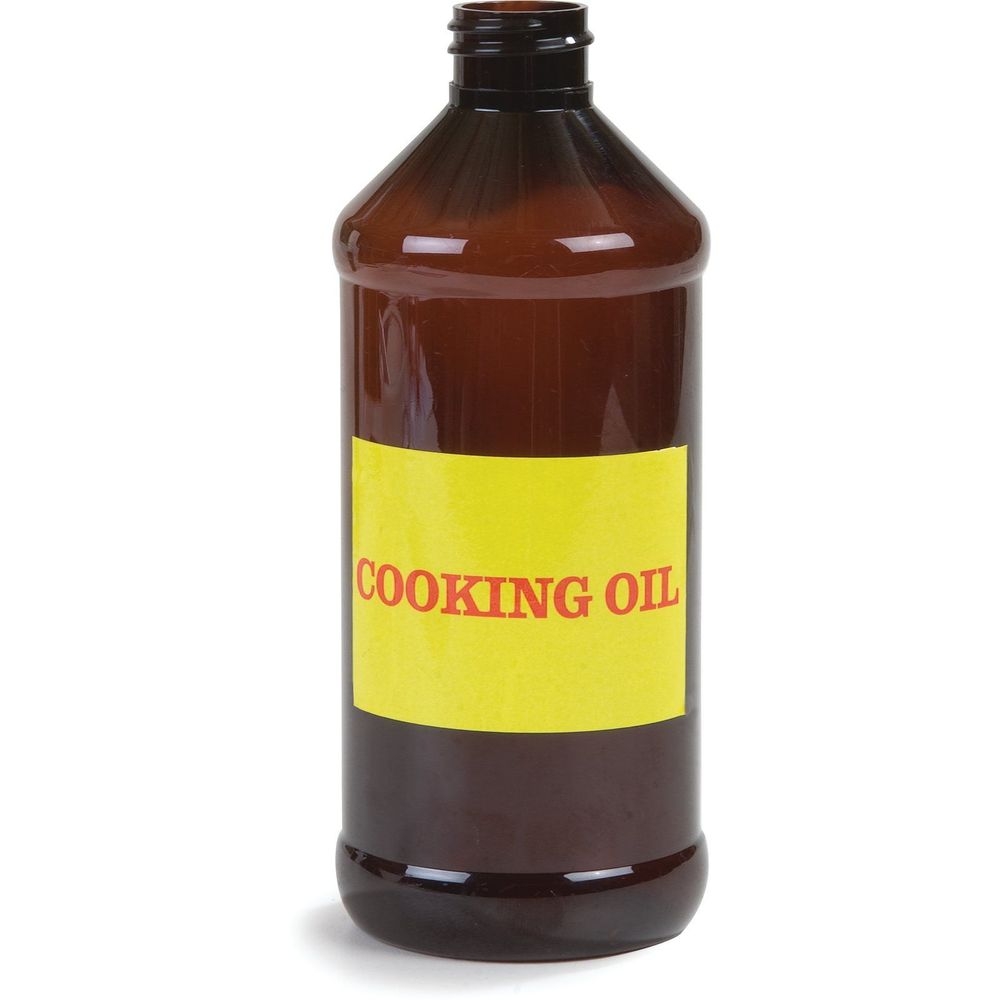 Carlisle 381613 Amber Bottle with Cooking Oil Label, 16 Ounce Capacity