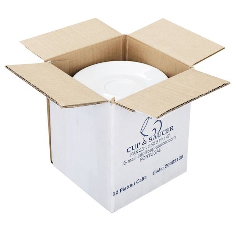 Lavazza Blu Collection White Ceramic Saucer For 4 Ounce Espresso Cup, 12 Count