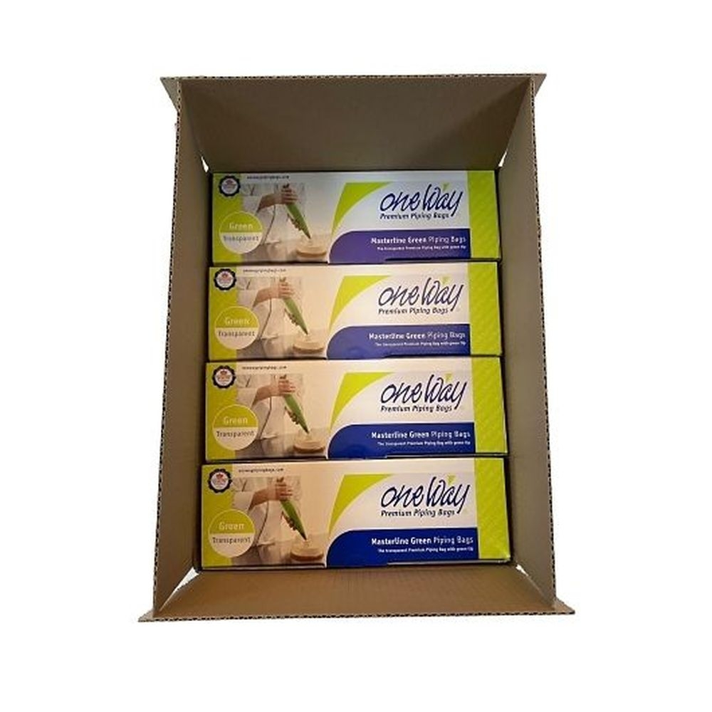 Masterline 21 inch Green Disposable Pastry Piping Bag, 100 count - 4 per case