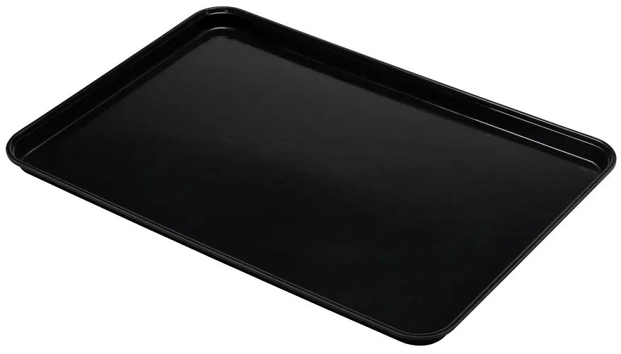 Cambro Fiberglass Market Tray, Black, 10 1/8 x 15 x 3/4 inch -- 24 per case.