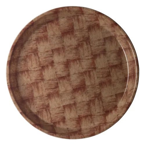 Cambro Round Serving Camtray, Dark Basketweave, 12 inch -- 12 per case.