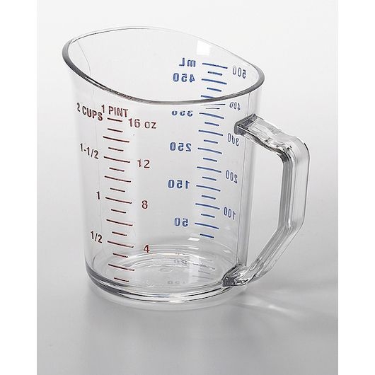 Cambro Camwear Clear Polycarbonate Measuring Cup, 1 Pint Capacity -- 12 Per Case
