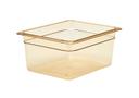 H Pan One Fourth Size Food Storage Pan, Amber, 6 3/8 x 10 7/16 x 2 1/2 inch -- 6 per case.