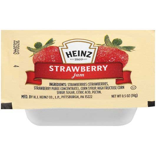 Heinz Single Serve Strawberry Jam, 0.5 Ounce Cup -- 200 Per Case
