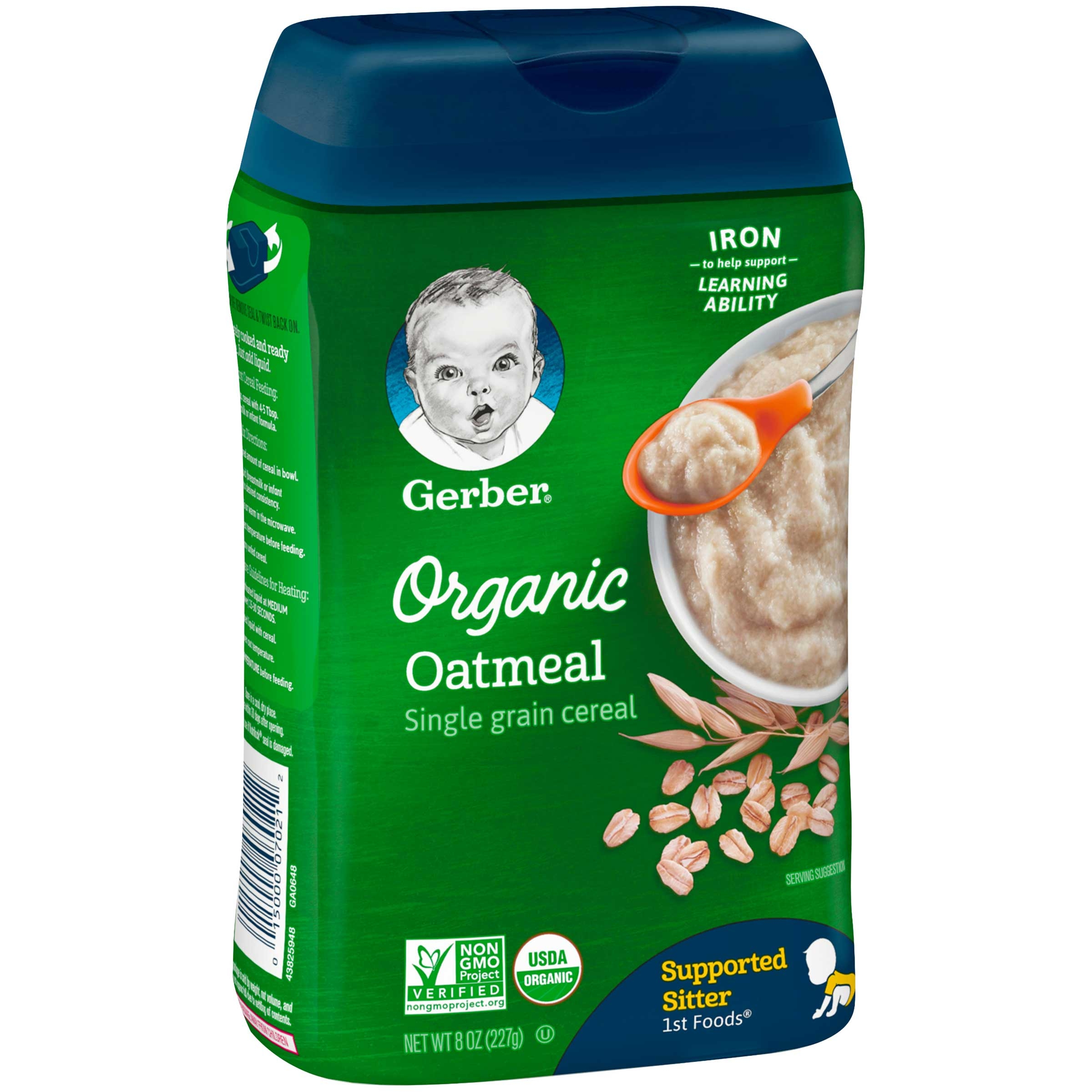 Gerber Organic 1st Food Organic Oatmeal Cereal, 8 Ounce -- 6 Per Case