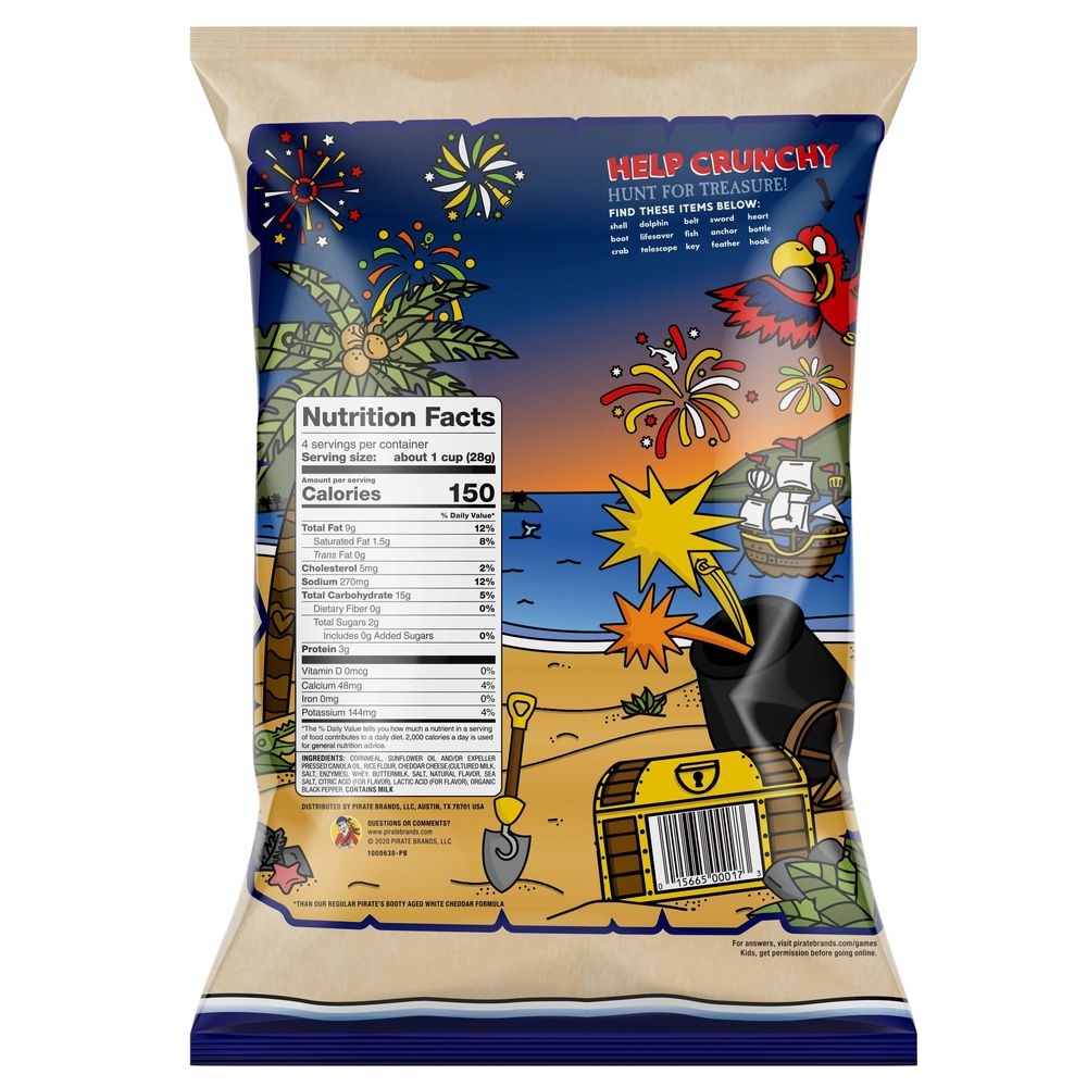 Pirate's Booty Cheddar Blast Rice And Corn Puffs, 4 Ounce -- 12 Per Case